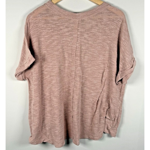 Cherish Women's Oversized Knit Short‎ Sleeve Top Beige Sz S Lagenlook Peasant - Picture 4 of 6